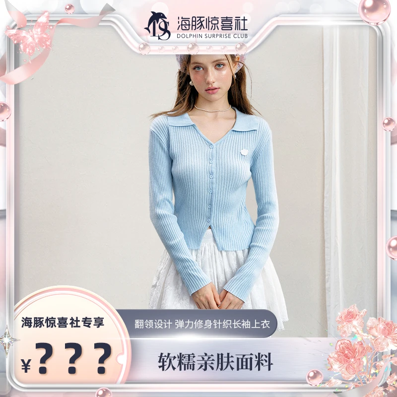 【海豚专属】16DEWS 2024SS 翻领设计 弹力修身针织长袖上衣