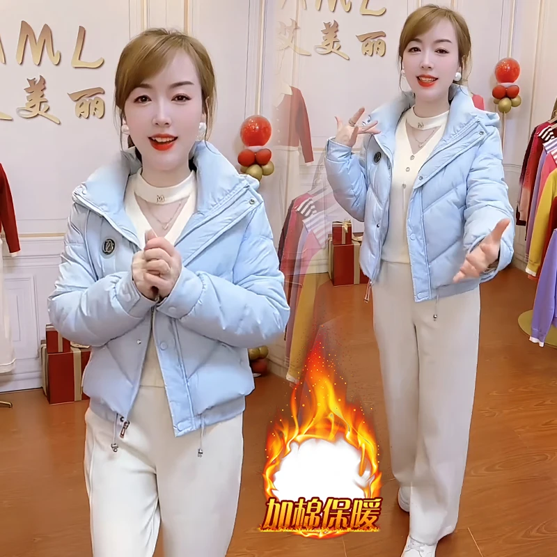 2025年冬季新款高级感时尚百搭洋气气质宽松修身棉服外套时尚上衣