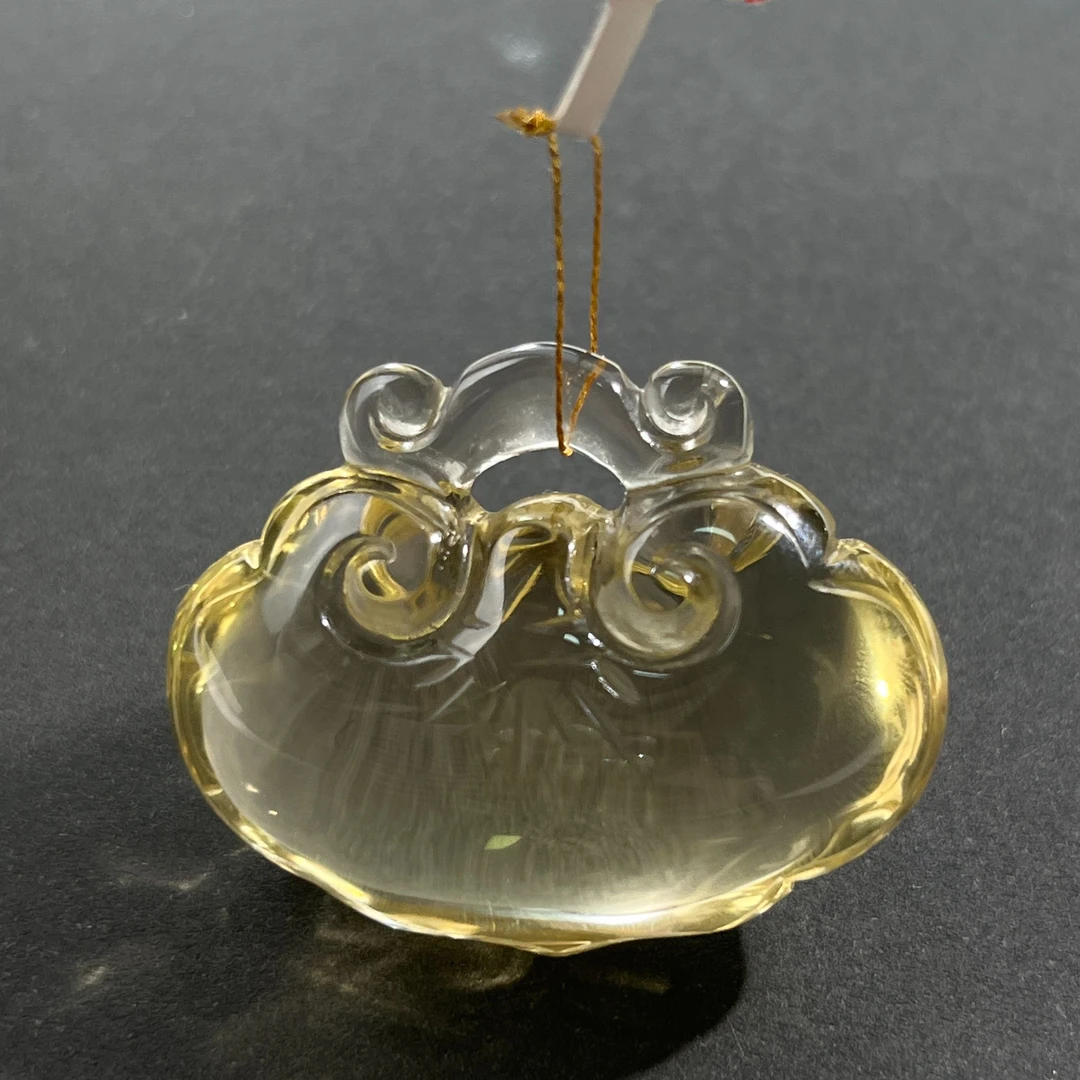 晶匠黄水晶如意锁吊坠 多样性发一 编号JP50665精选
