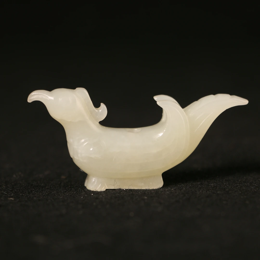 7R34   清  和田玉凤鸟挂件