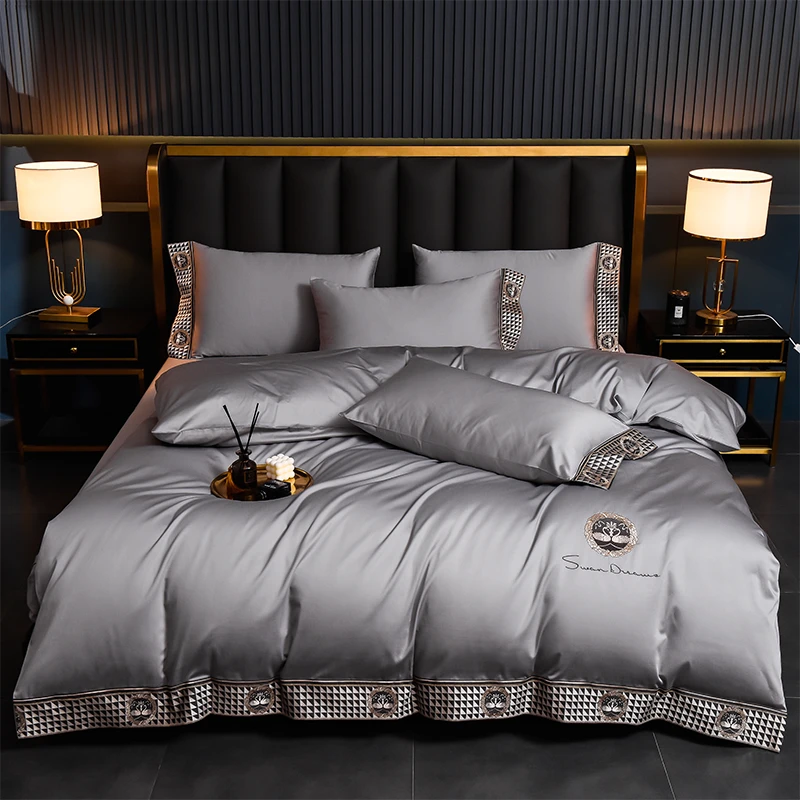 出口意大利长绒棉耐磨四件套全棉轻奢高级感纯棉被套被套网红款