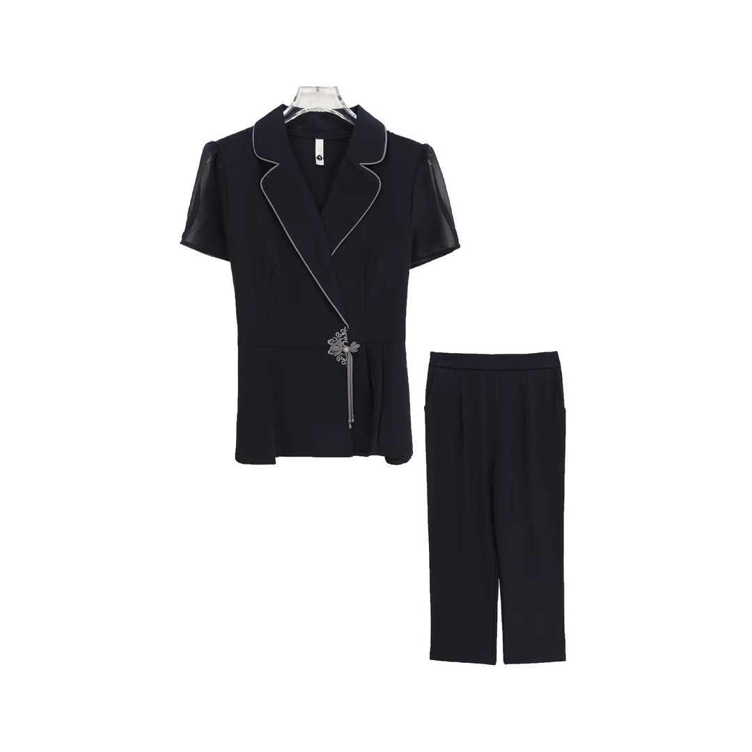 新中式气质时尚修身减龄显瘦套装S1068