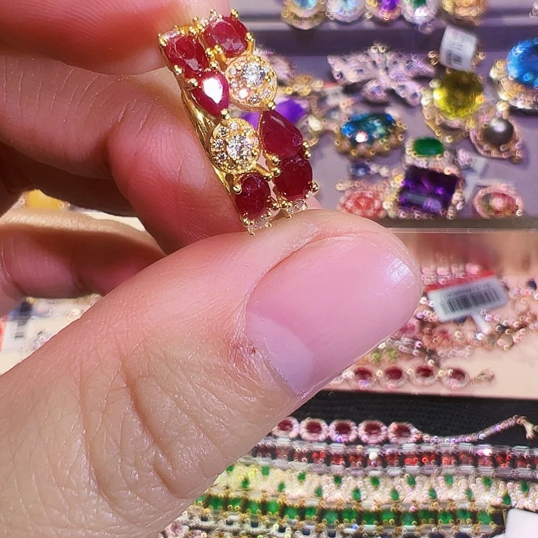 银S925镶嵌红宝石珠宝奇石