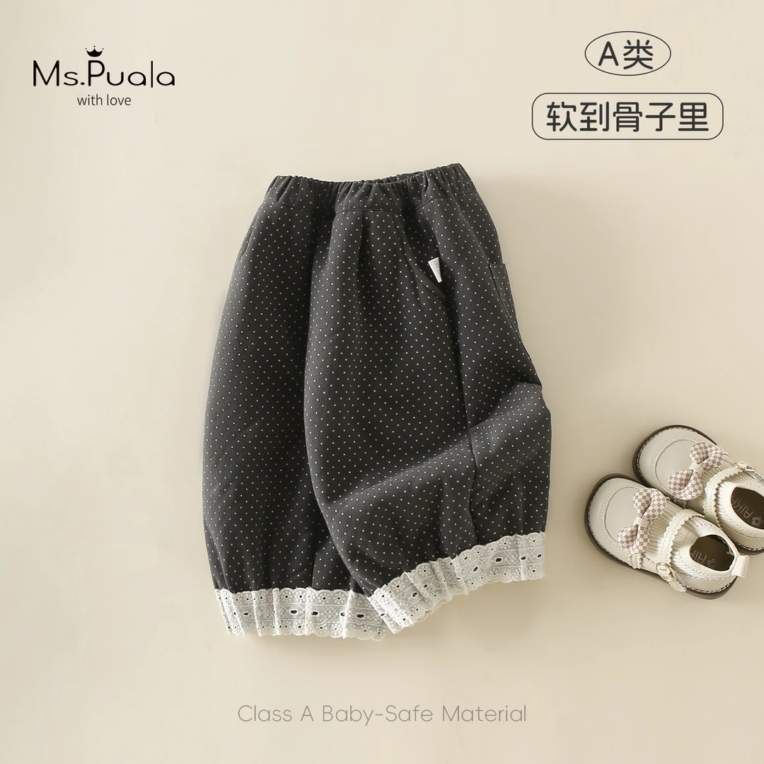 【Ms.Puala】婴幼童女宝宝秋冬休闲加绒舒适百搭长裤-MD351