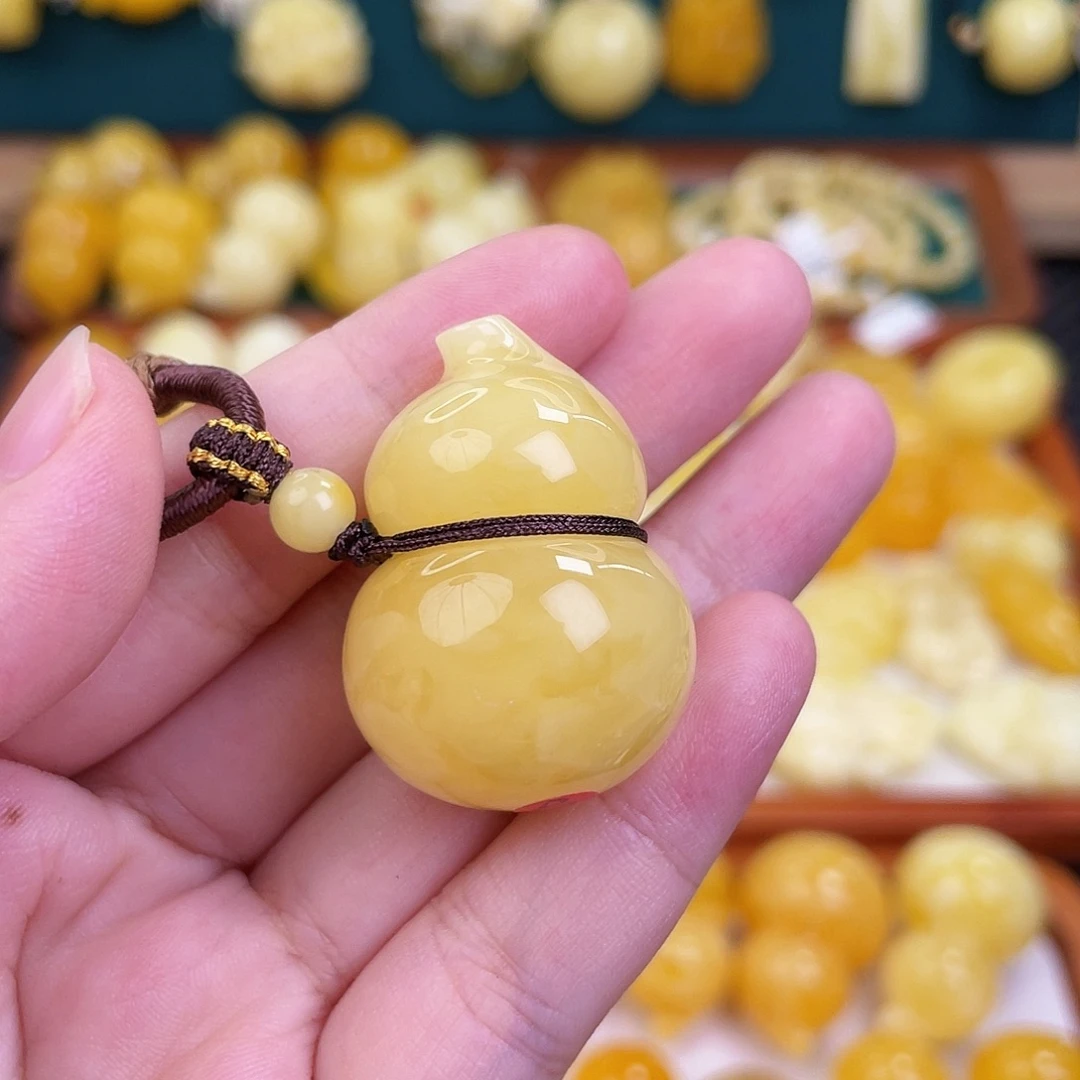 蜜蜡未镶嵌毛衣链蜜蜡