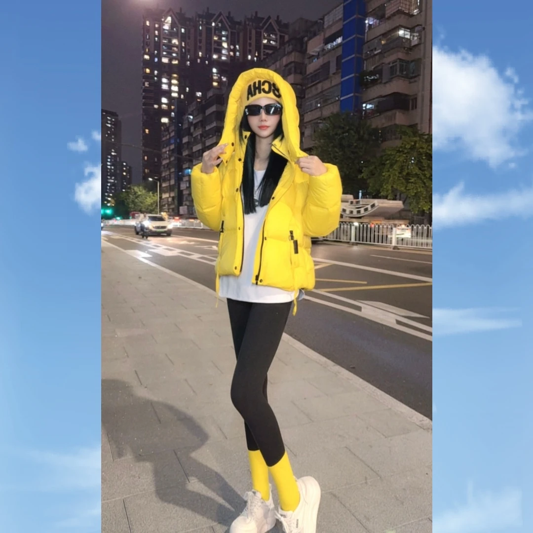 冬季泡芙羽绒服多巴胺新品韩版宽松休闲女短款加厚保暖面包服外套