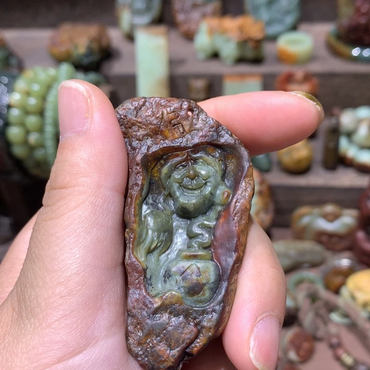 岫岩河磨玉（透闪石质玉）未镶嵌把件