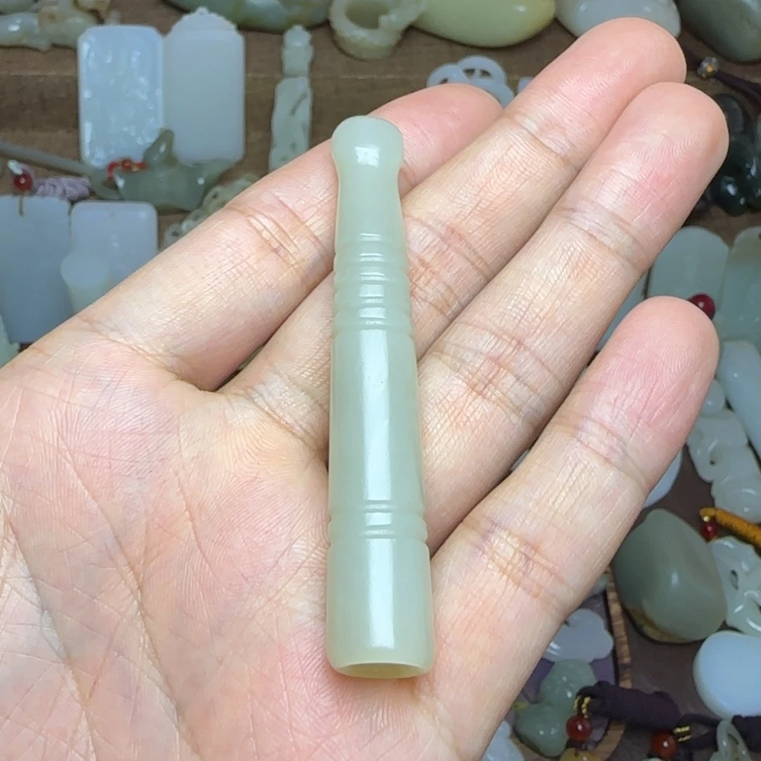 和田玉挂件未镶嵌粗支烟嘴
