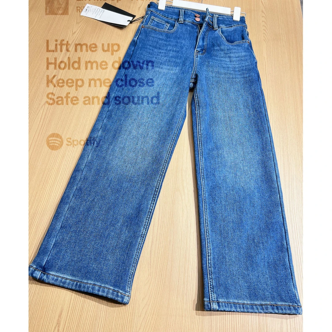 【Q-xyy服饰】冬季加绒高品显瘦牛仔法棍裤 7557