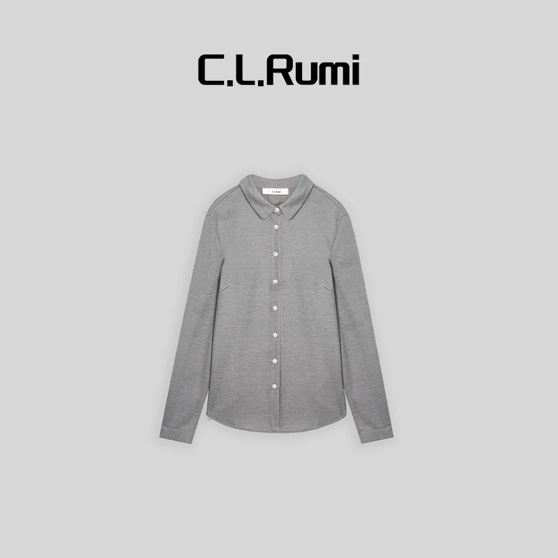 【Rumi女装】“伯牙”百搭宽松女士简约磨毛保暖衬衫上衣 6205cs