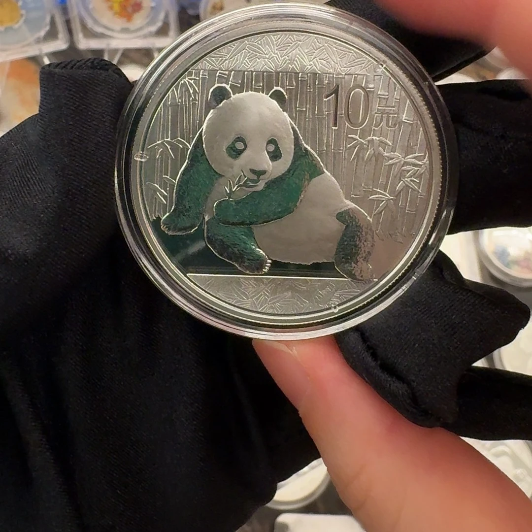 纯银2015熊猫银币带证书