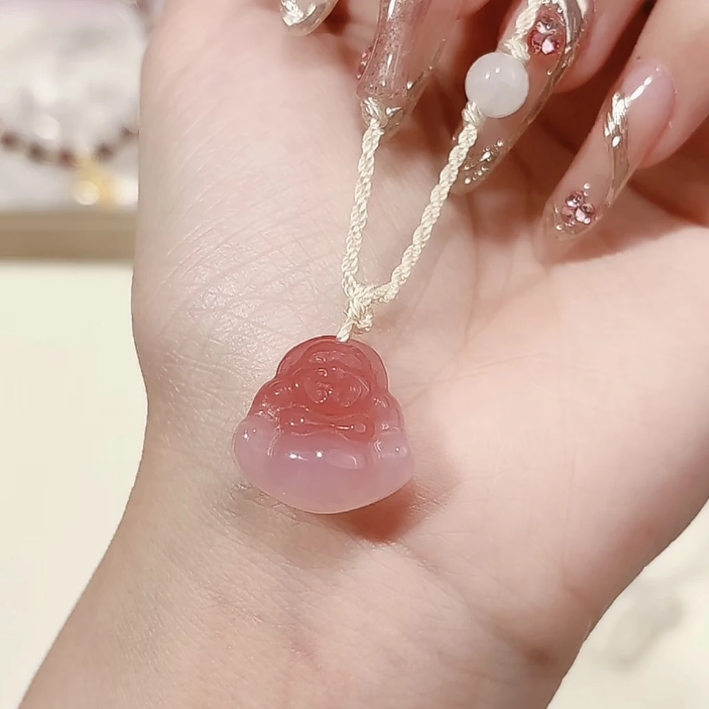 【抱抱佛】盐源玛瑙天然石DIY设计项链多样性发