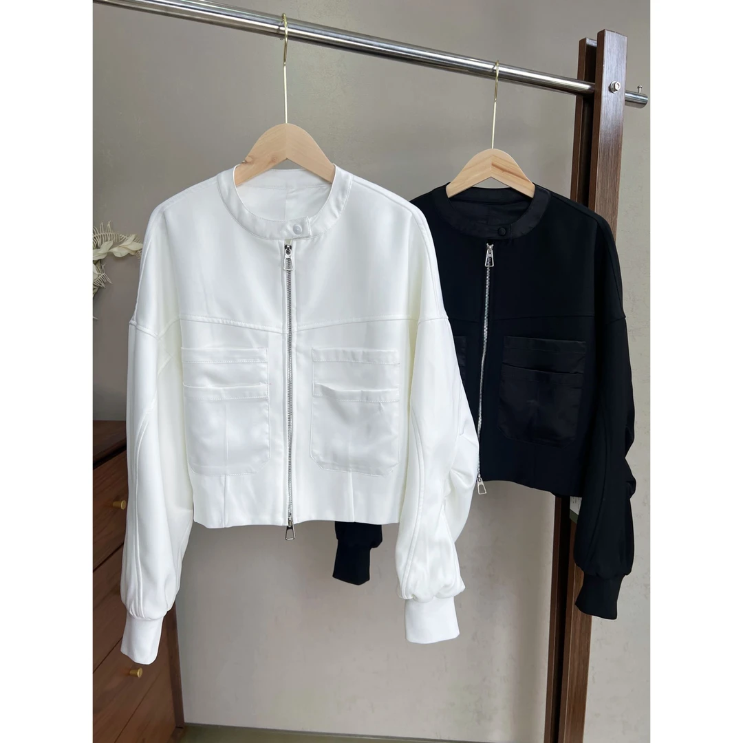 【蔡蔡呀】25009夹克短外套女春季新款气质显瘦小个子设计感上衣