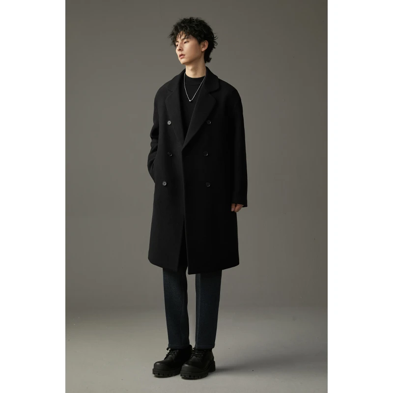 【羊毛大衣·断码·清货】冬季男士中长款双面呢加厚宽松百搭休闲外套