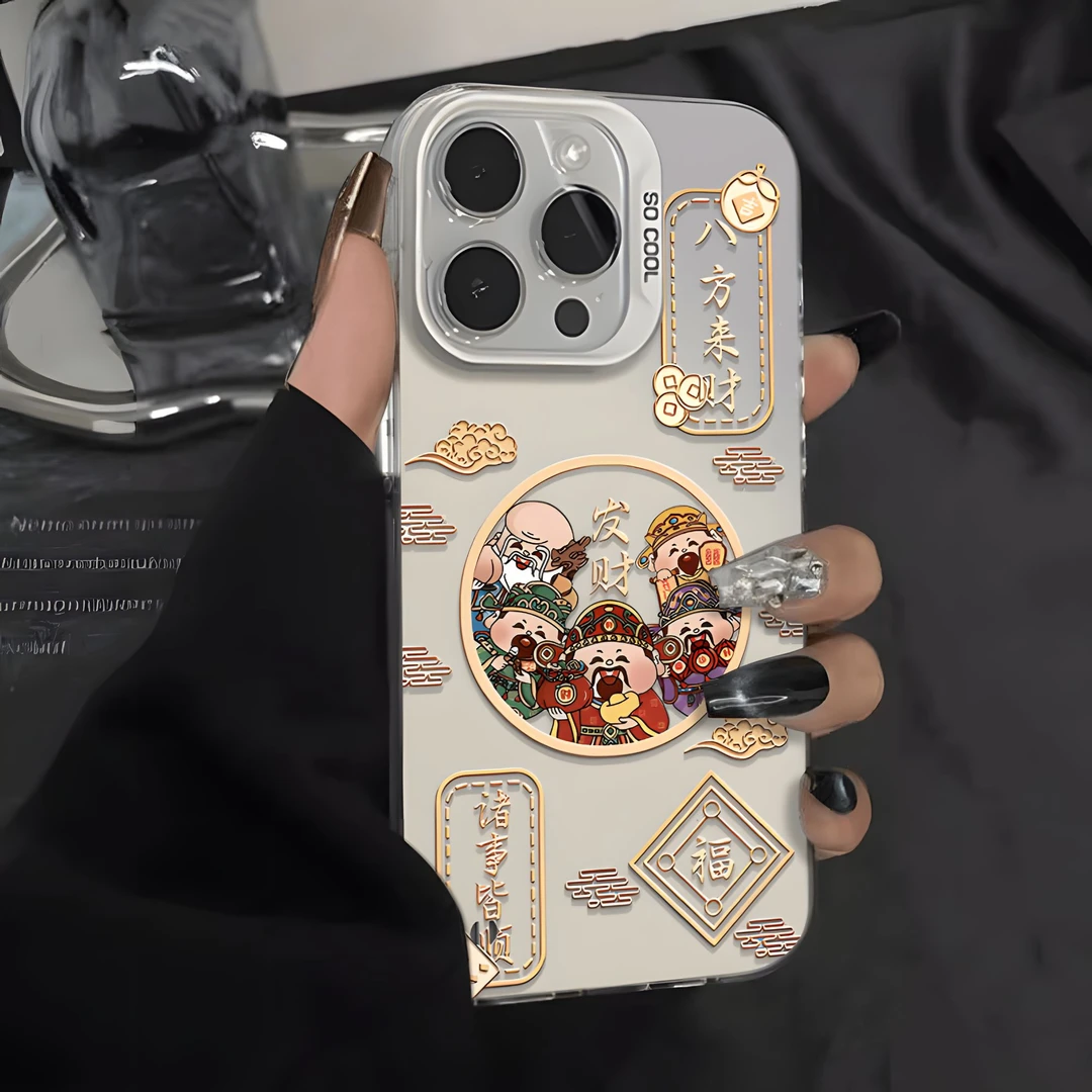 小财神适用于创意苹果华为oppo小米vivo一加iqoo荣耀手机防摔壳
