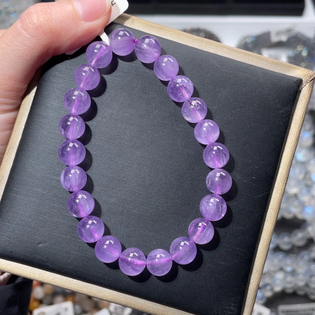 水晶手链未镶嵌捡漏显白薰衣草紫水晶8.5mm