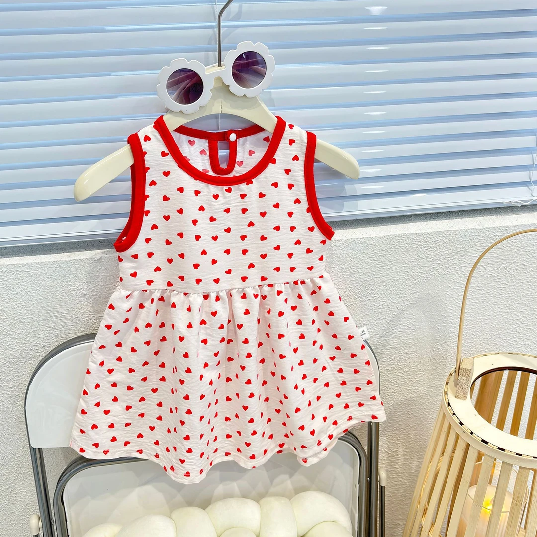 2025新款背心裙女宝宝休闲吊带裙儿童碎花夏季连衣裙