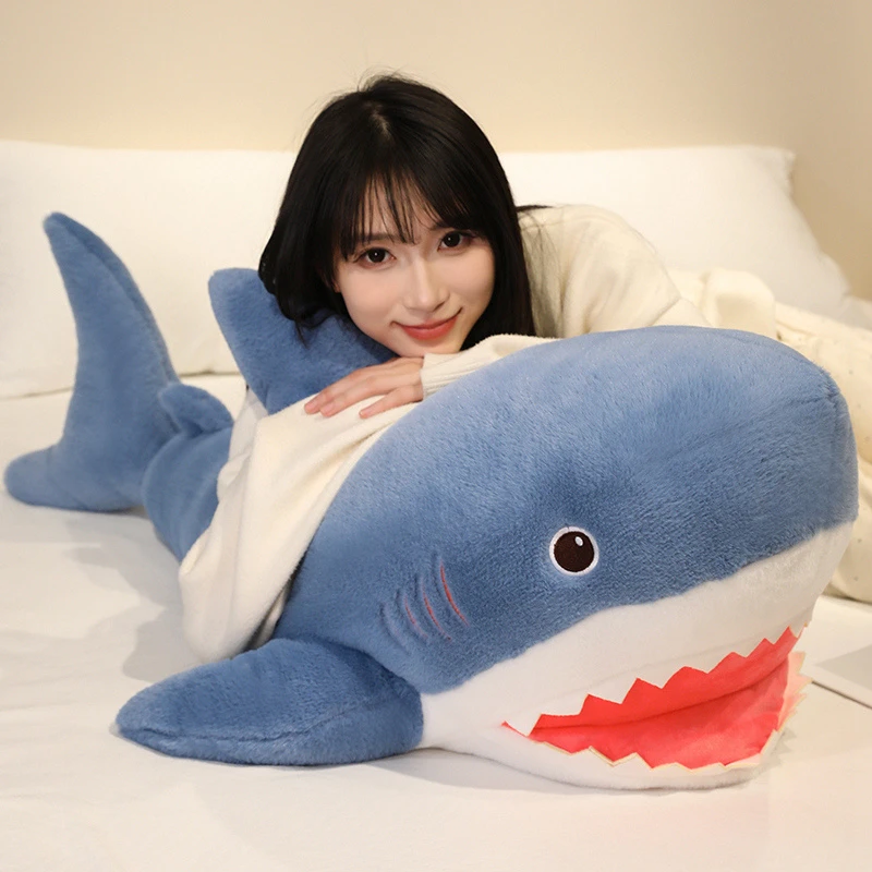 仿真大鲨鱼玩偶毛绒玩具睡觉抱枕公仔床上陪睡布娃娃生日礼物女生