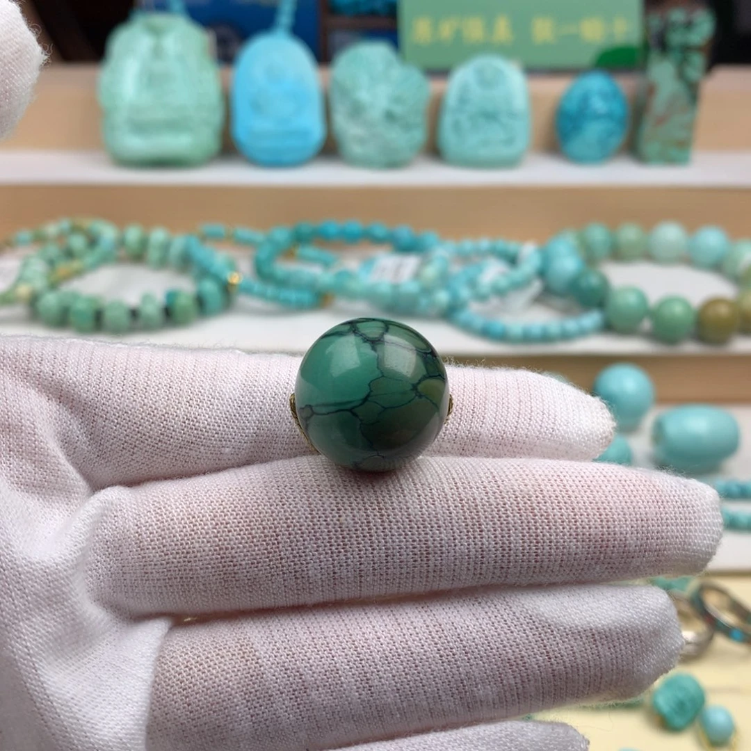 未镶嵌绿松石珠宝奇石18.7mm