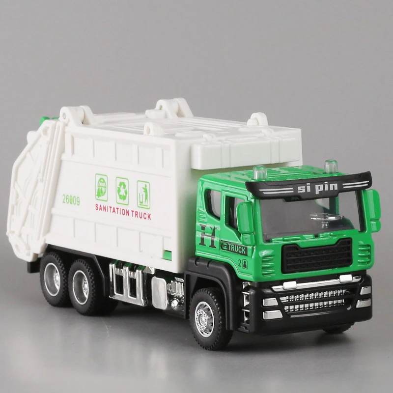 仿真惯性合金垃圾车城市垃圾分类环卫玩具模型垃圾桶