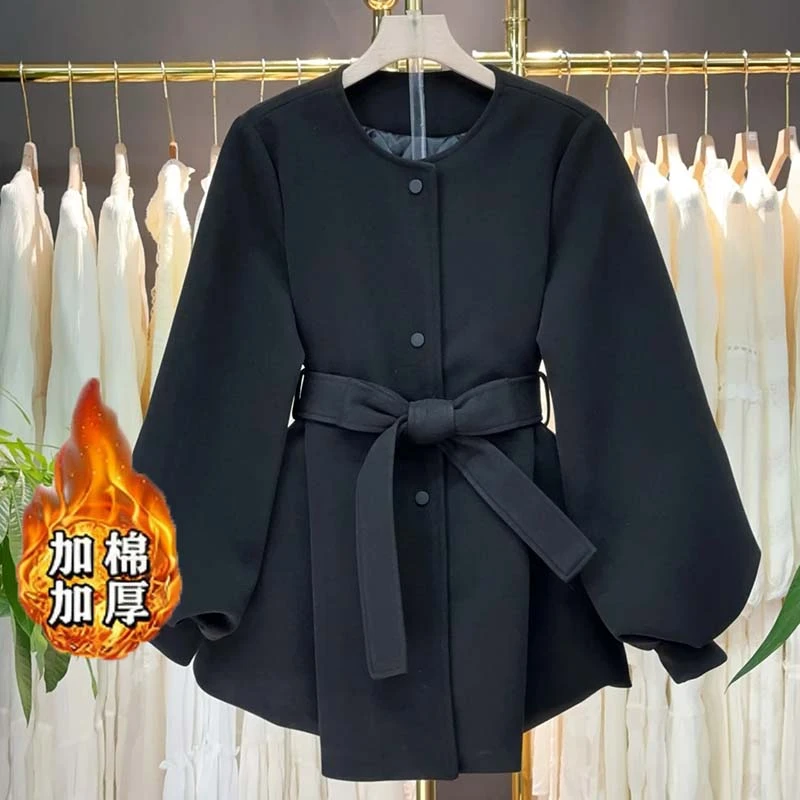 【加棉加厚】【含腰带】大衣外套女2025秋冬新款时尚气质外套LJ0205