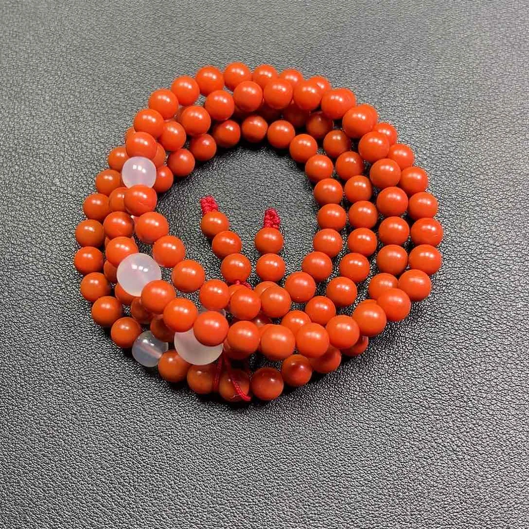 海***空南红玛瑙未镶嵌108圈