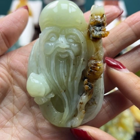 岫玉挂件未镶嵌手把件