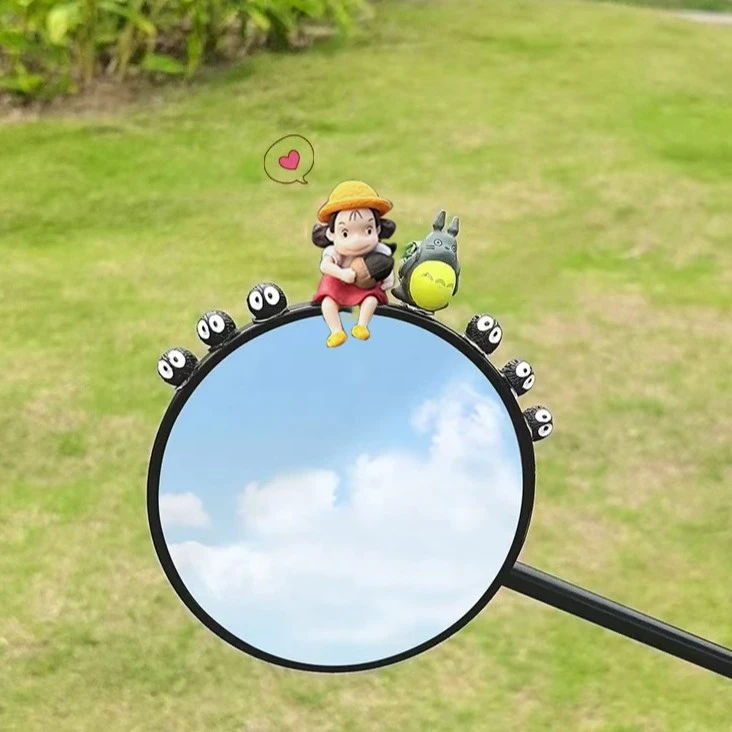 可爱治愈系龙猫小梅摆件电动车装饰小配件电瓶车摩托车后视镜挂件