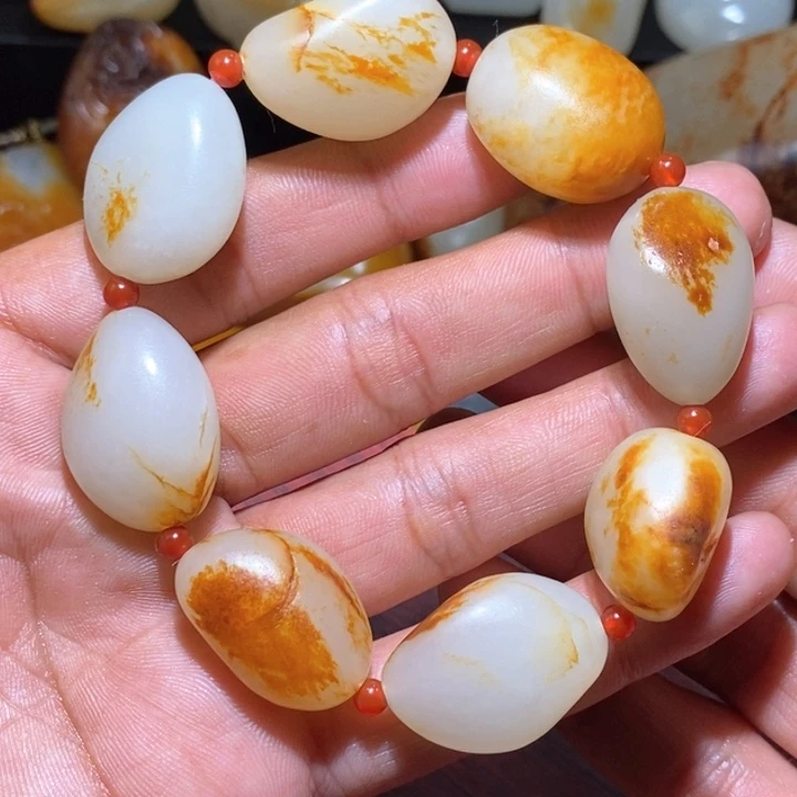 和田玉87克原石手串未镶嵌