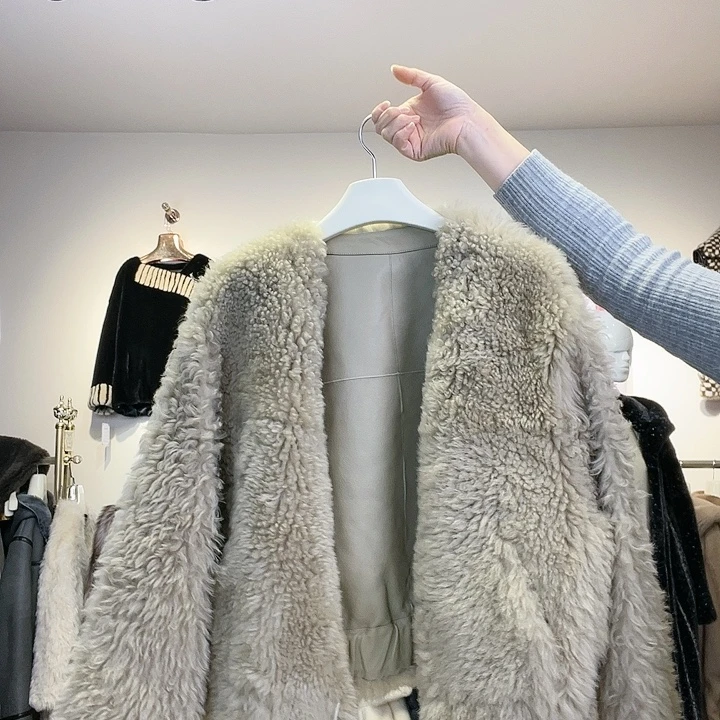 皮草大衣外套黑色