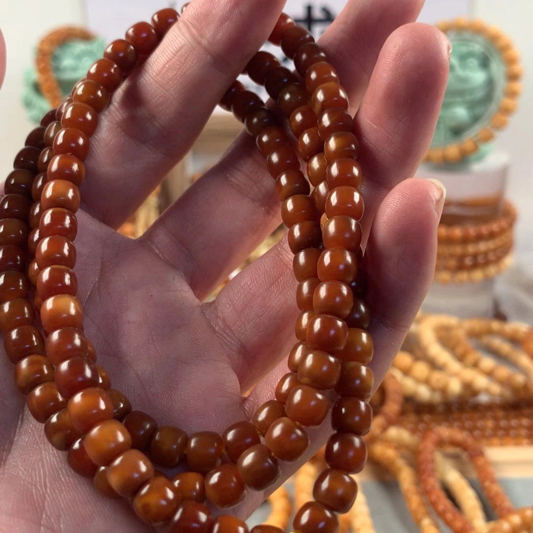 星月菩提吊坠无*曲7×6极致藏红玉化脖挂