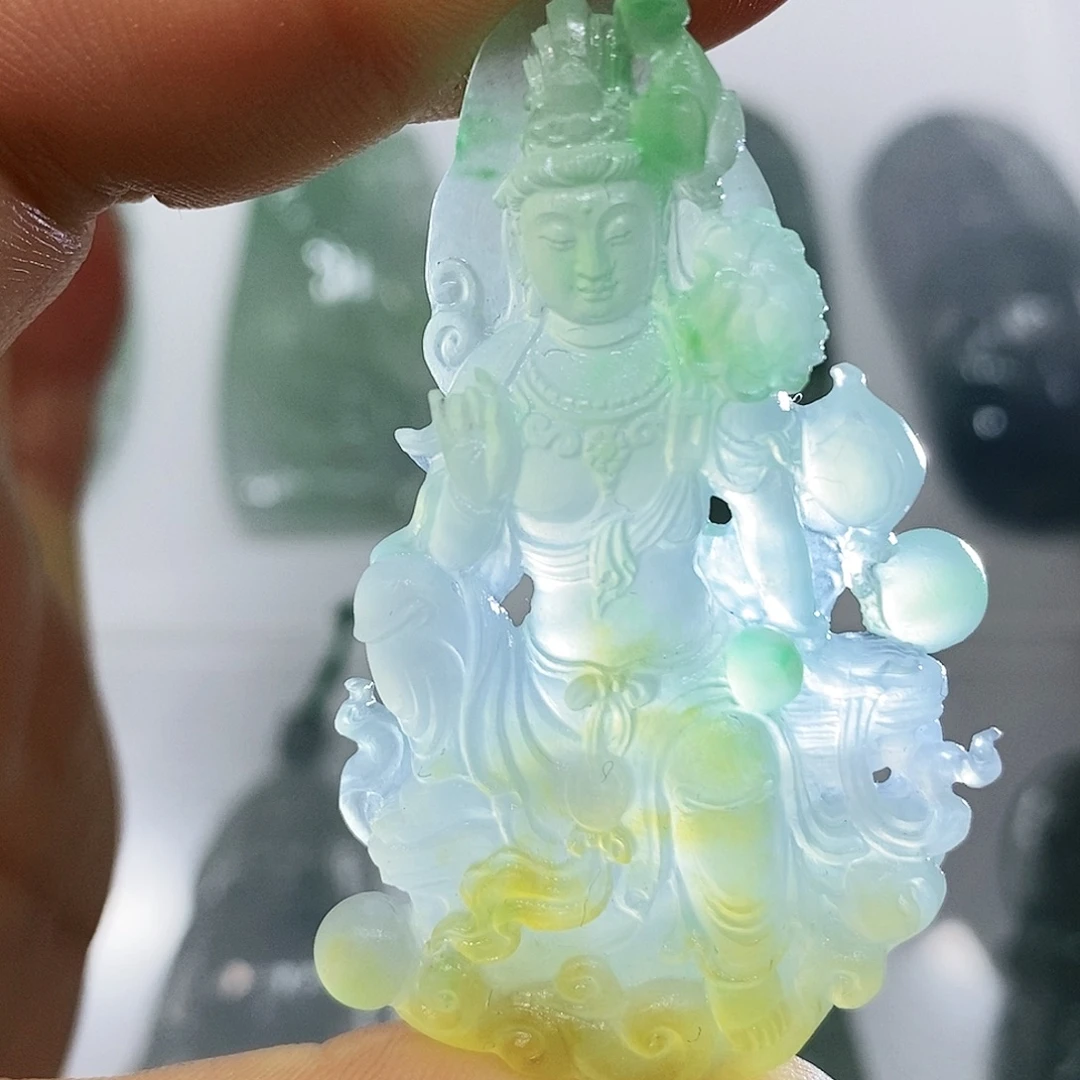 定制翡翠未镶嵌翡翠吊坠