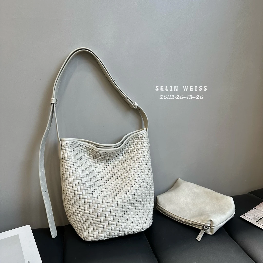 【编织系列】selinweiss-新款手工编织包老钱风斜挎包25113小织麦