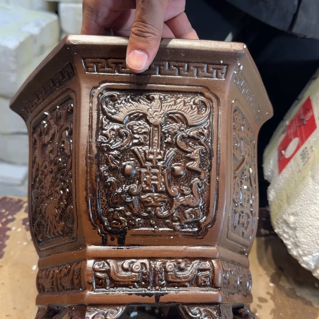 紫砂花盆口径27 23高度21