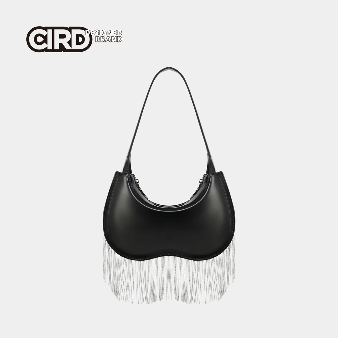 cird铜珠流苏包小众设计时尚高级2025新款手提腋下单肩斜挎包牛皮