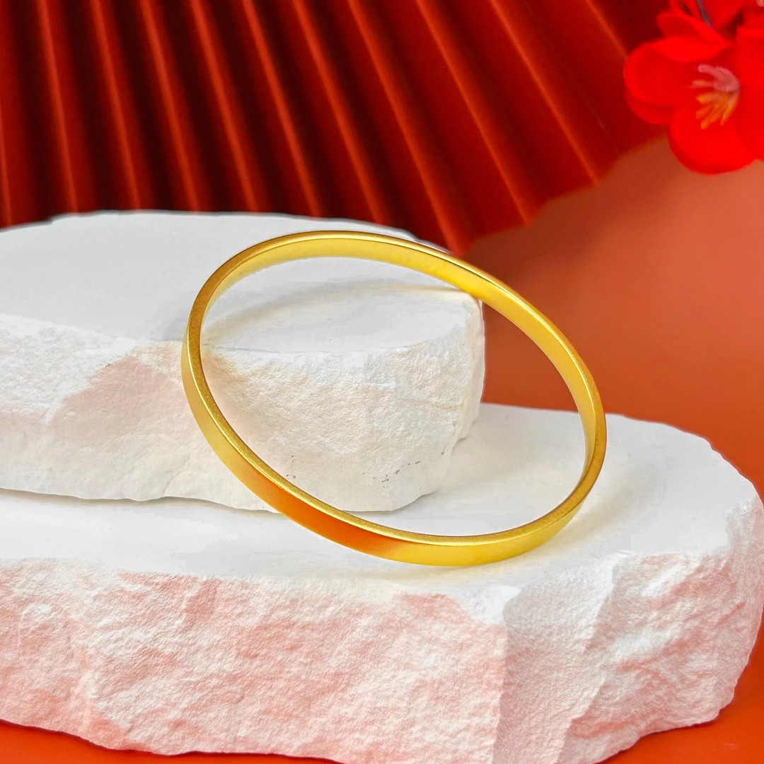 足银手镯 古法方块手镯