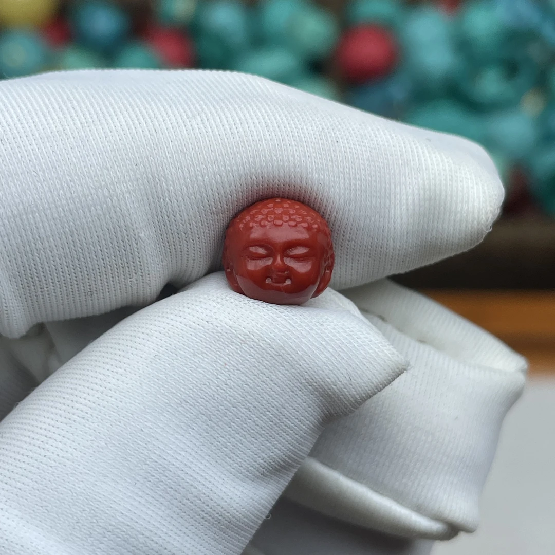 【B43】8mm宝宝佛鸿运当头散珠文玩顶珠配珠佛头配饰DIY手串配件