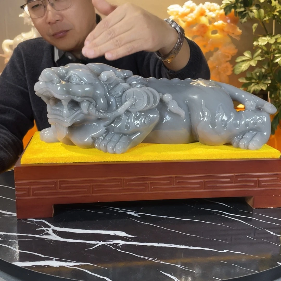 石材貔貅摆件手工雕刻