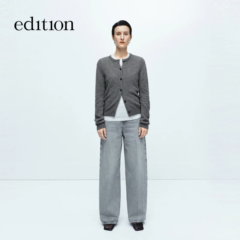 【艾钱钱】edition复古灰色直筒牛仔裤#EBD4JEN011