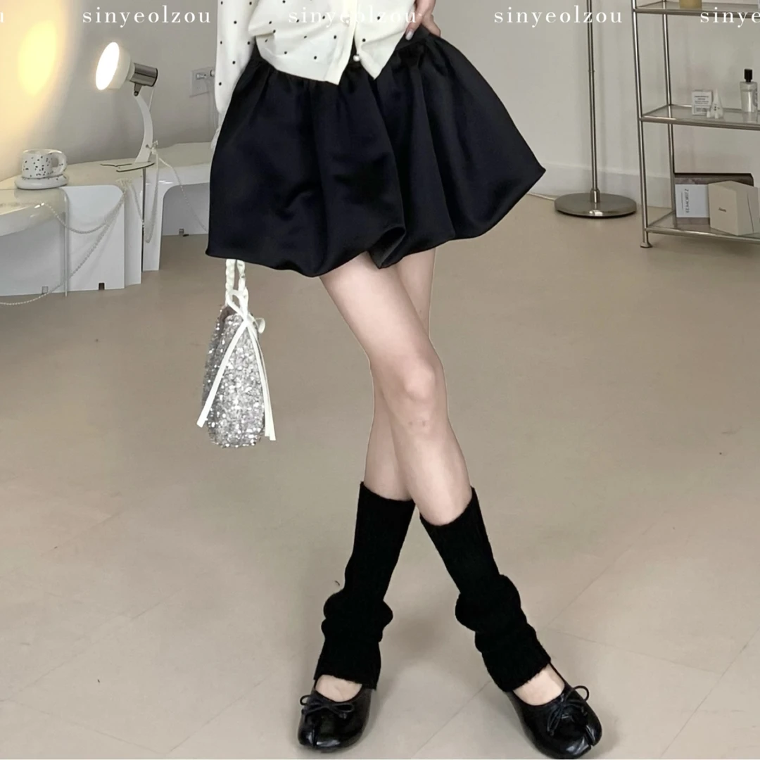 sinyeolzou 赫本花苞小黑裙 #4109