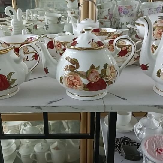 新疆西藏包邮金秋玫瑰手工拍金900毫升茶壶