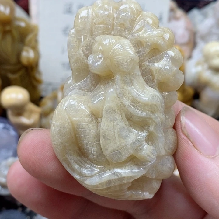 颈饰未镶嵌硅化珊瑚（珊瑚玉）