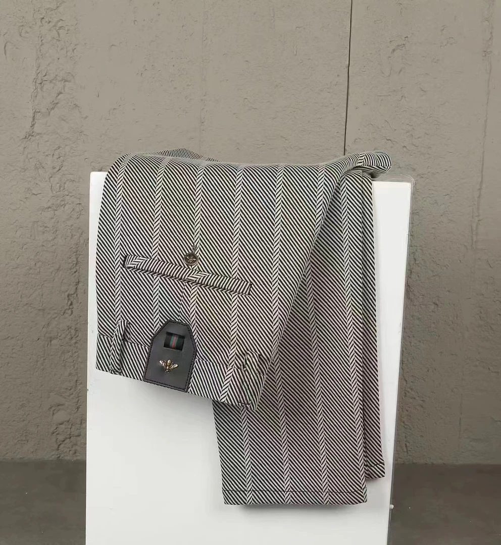 qt2025夏季新款亲肤高档时尚百搭商务弹力修身潮流轻奢男士休闲裤