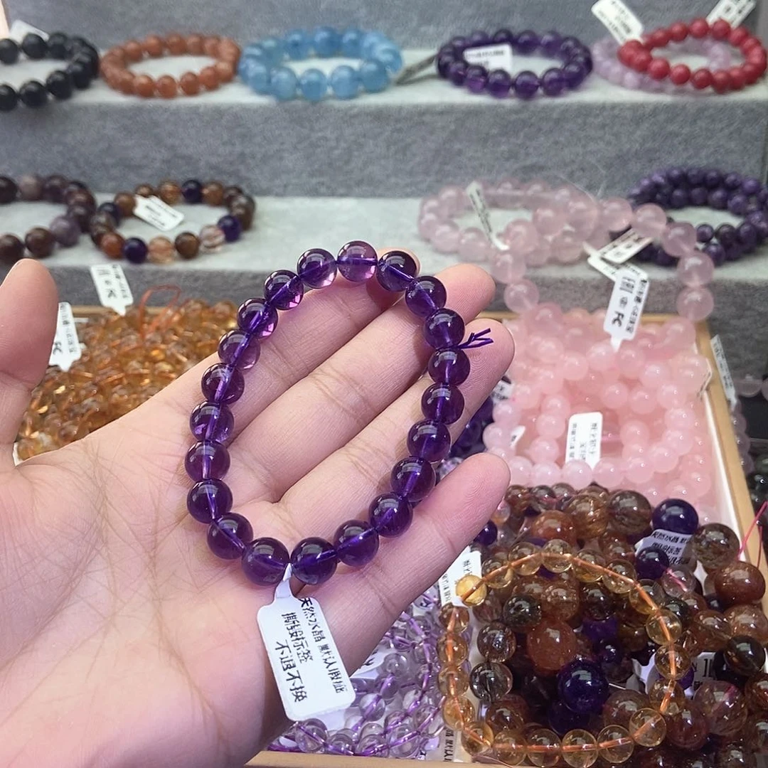 水晶手链未镶嵌心***～乌拉圭紫水晶9