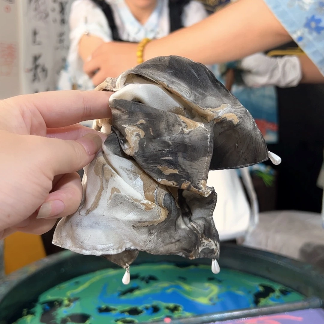 522水墨珍珠发圈手作饰品