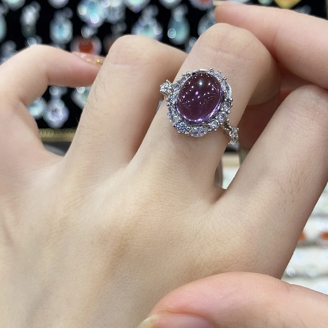 银S925镶嵌戒指紫晶