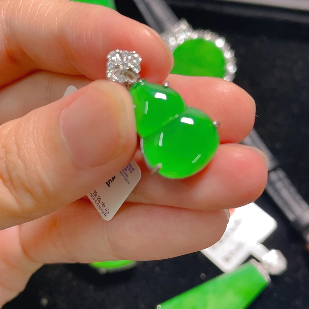 翡翠银S925镶嵌吊坠(不含链)