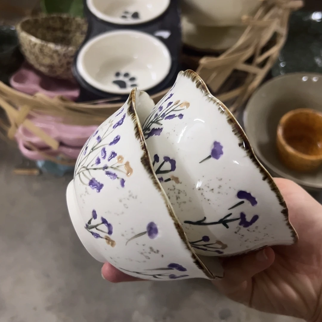 搪瓷微瑕莫奈米饭碗两个