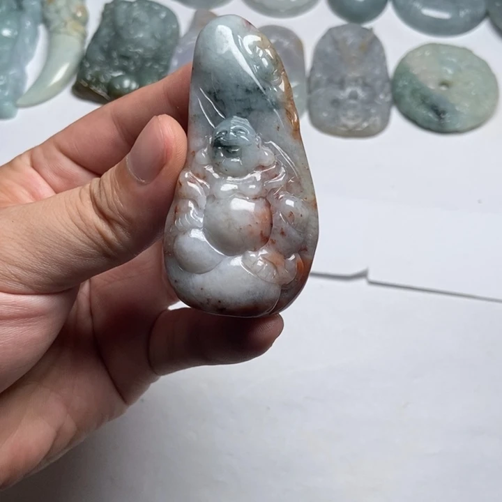 翡翠未镶嵌颈饰佛16