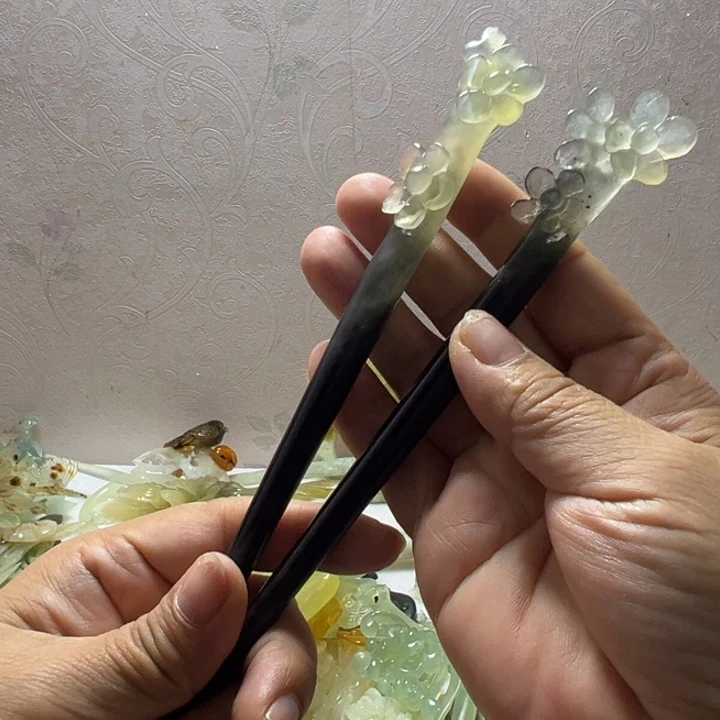 未镶嵌蛇纹石玉发饰